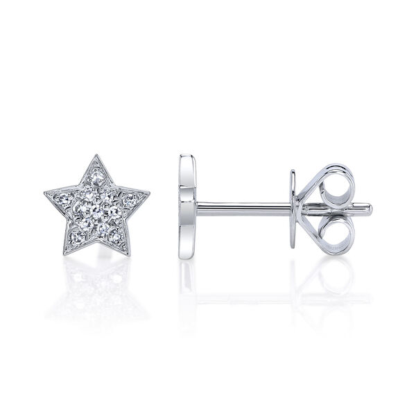Kate White Gold and Diamond Pav&eacute; Star Earrings